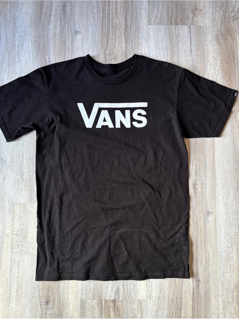 Vans Medium Men’s Black Tee with White Logo